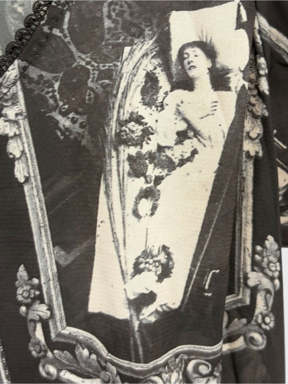 Widow Black White Forbidden Memories Creepy Photo Baby Doll Mini Dress Size XS - Picture 5 of 10